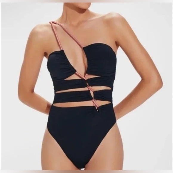 VIX ZAILA Solid Brazilian One-Piece Size Large NWT sexy, strapy bathing suit - Picture 3 of 8